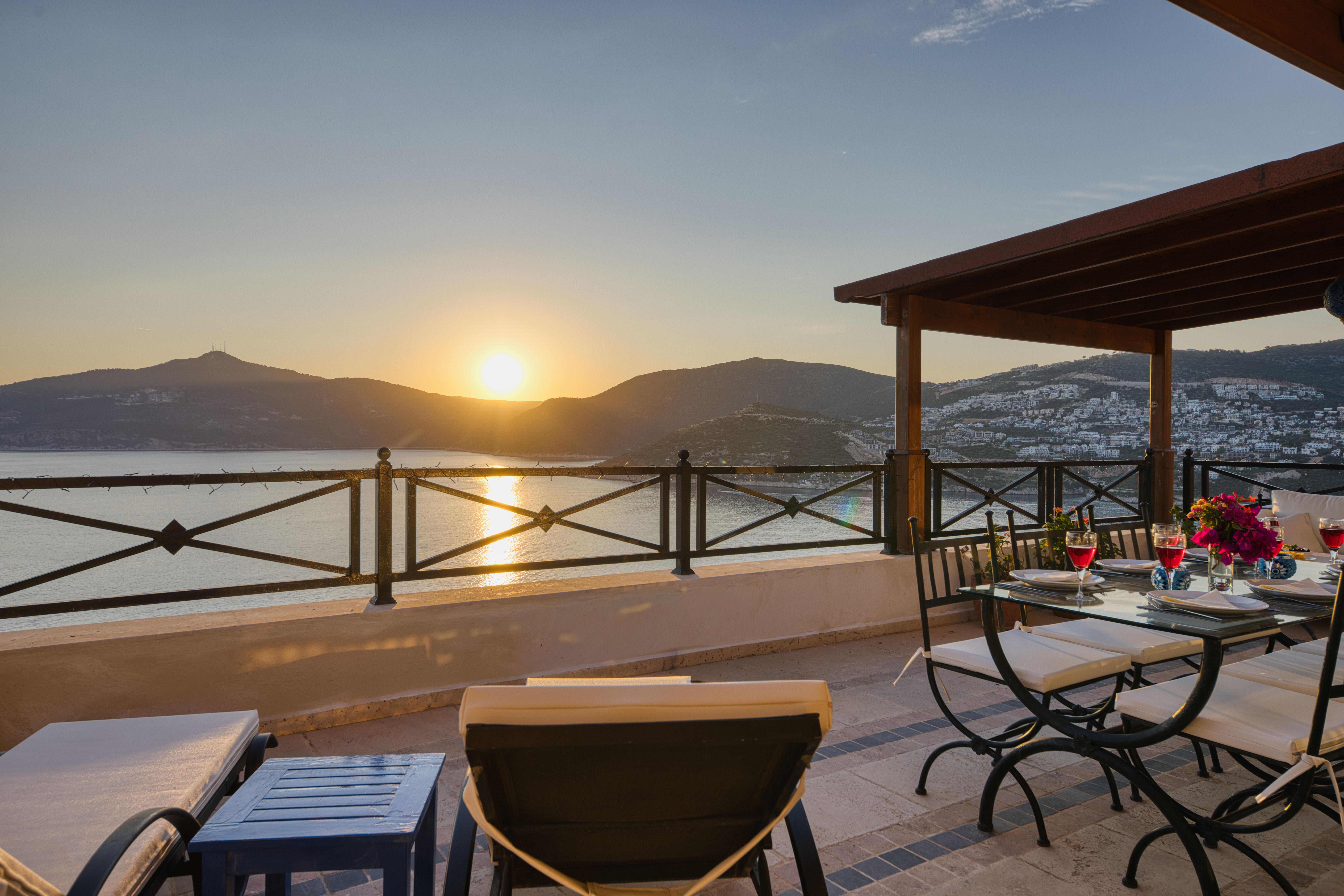 Sunset view from the sunbeds