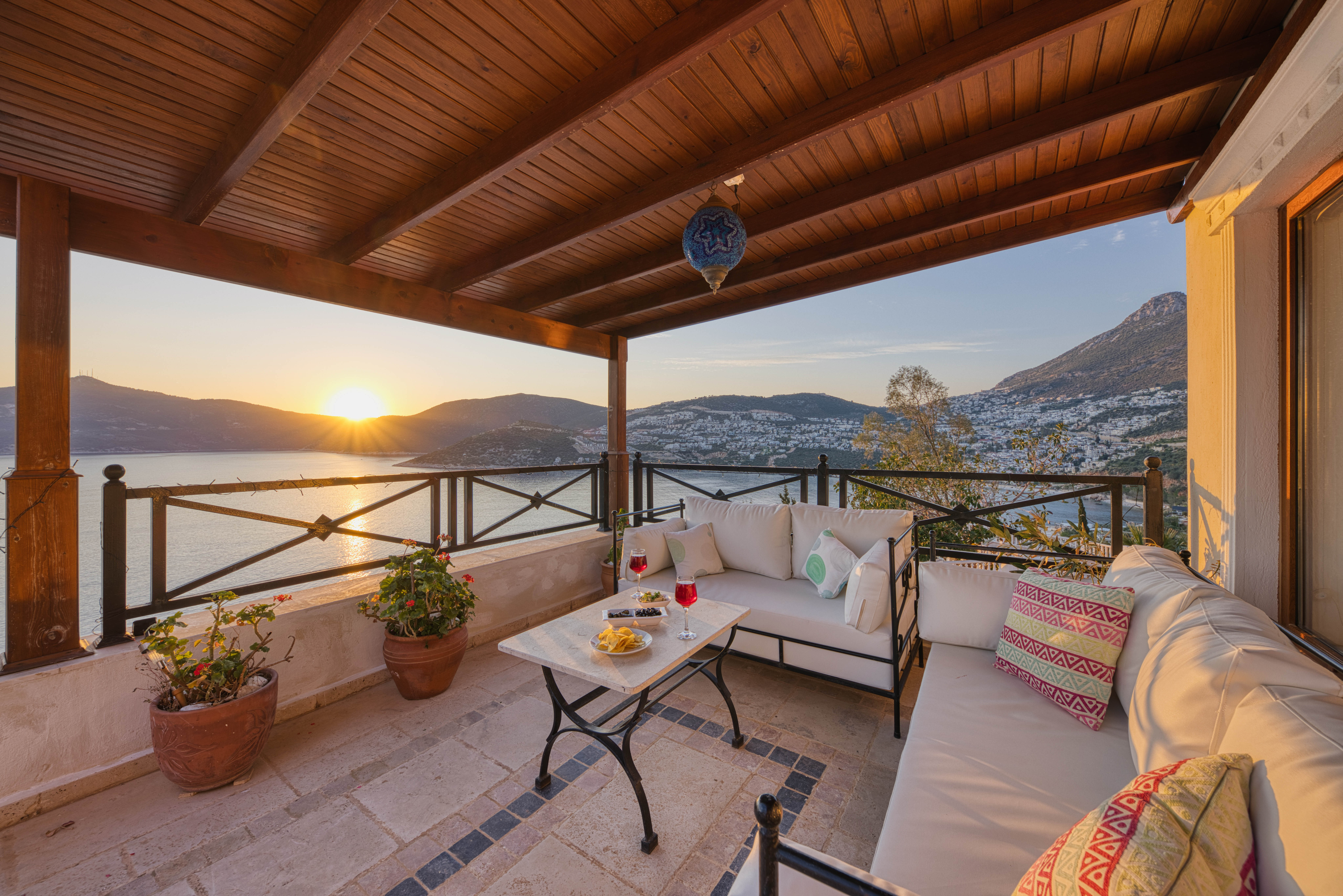 The evening view from the balcony